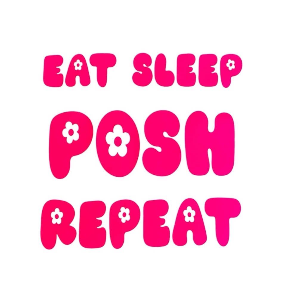 Hand Crafted Black Iron On Eat Sleep Posh Repeat IRON ON TRANSFER ONLY NOT SHIRT - Picture 2 of 9